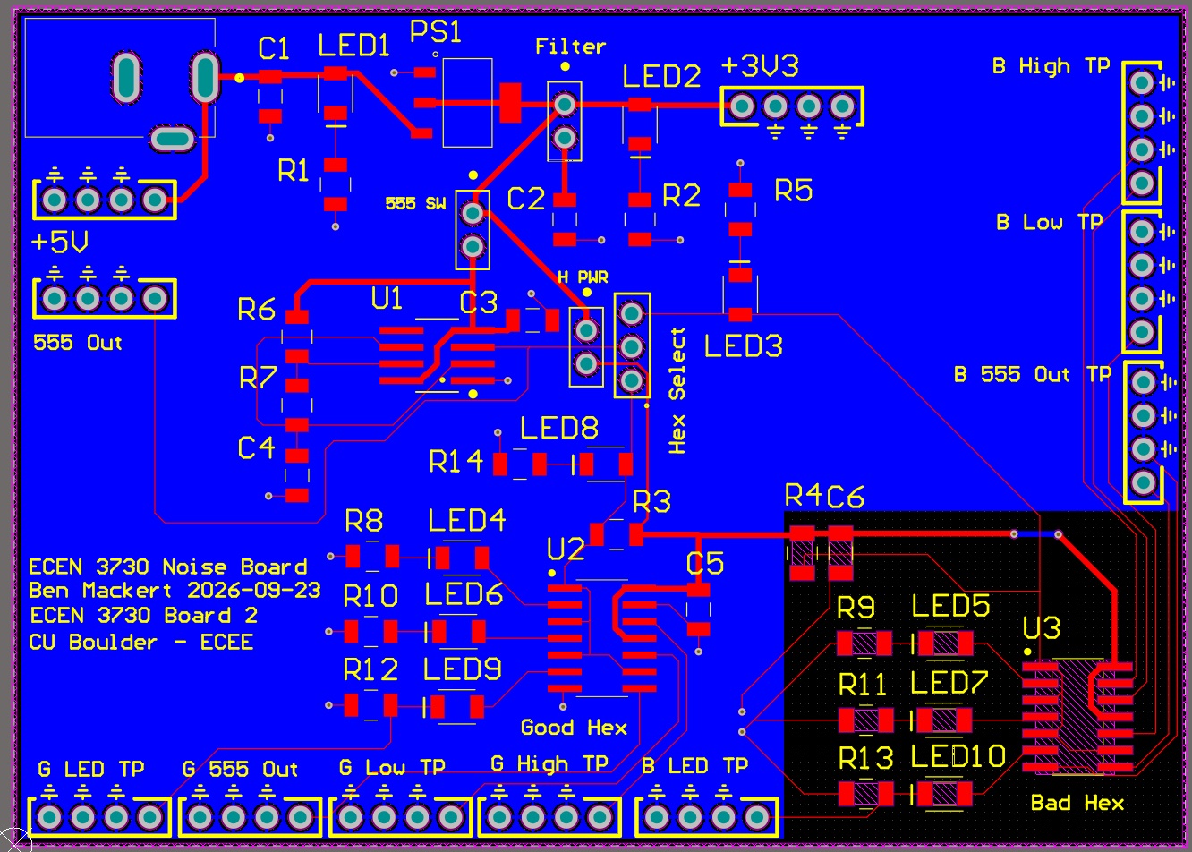 Altium layout of Board 2 with a cutout in the ground pour under the bad inverter